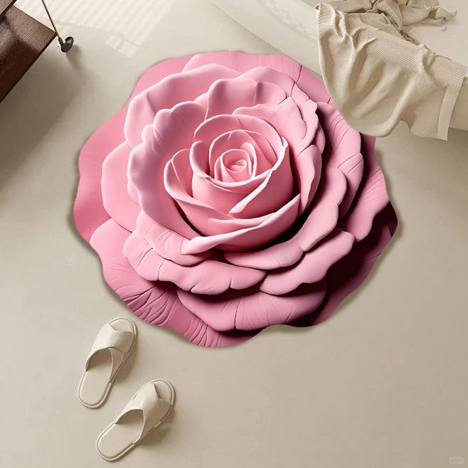 Peony Diatomaceous Earth Floor Mat – Stain-Resistant, Easy-to-Clean, Water-Absorbent Carpet for Bathroom/Entrance