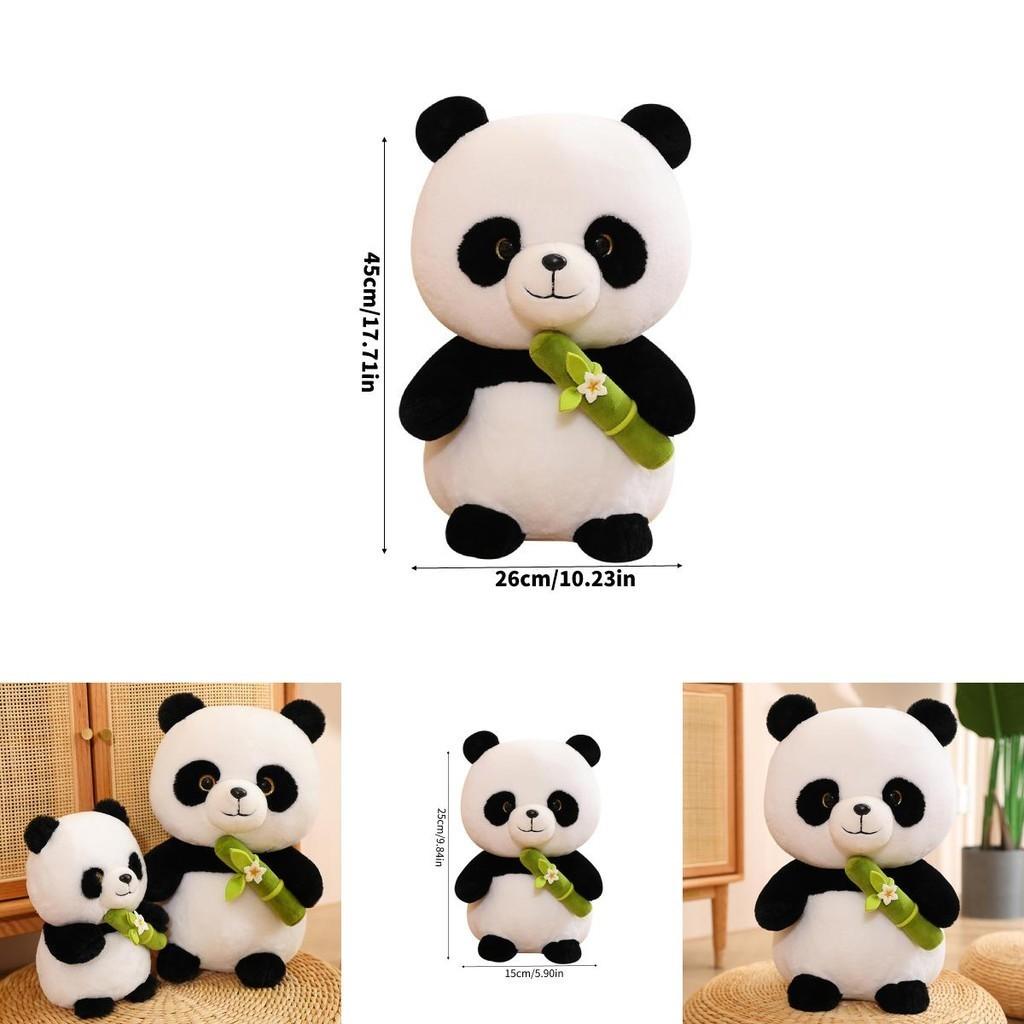 Cute Panda Plush Toy Stuffed Animal Doll Bamboo Shoot Flower Bear Gift For Girls And Kids