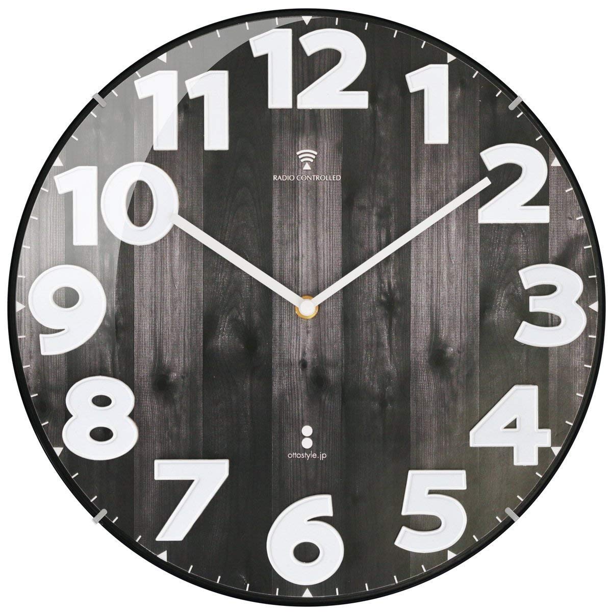 

wall clock Automatic reception Analog Quiet Interior Silent movement Art ottostyle.jp Dome-shaped radio-controlled [Black]