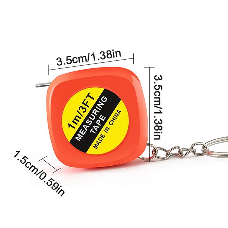 1Meter Length Automatic Telescopic Ruler Portable Mini Metal Tape Measure With Keychain Square Multicolor Children Height Ruler