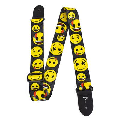 Leathers Heat Transfer Emoji Guitar Strap Perri's Ltd. LPCPE-8254 2"