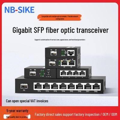 Gigabit SFP Fiber Optic Transceiver: 1 Optical & 1/4/8 Electrical, 2 Optical & 2/4 Electrical, Plug & Play Compatibility.
