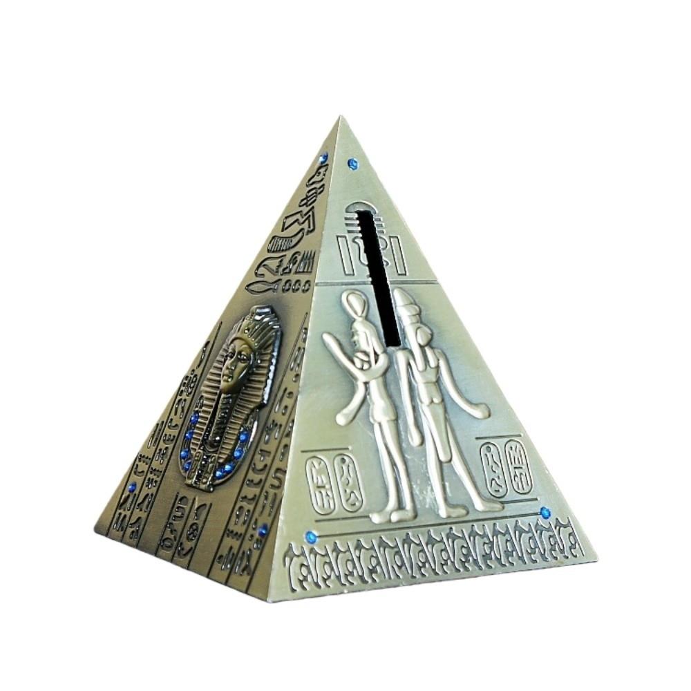 Durable Egyptian Pyramids Figurine Savings Can Zinc Zinc Alloy Coins Saving Box Home Decor