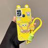 KEYSION Cute Ear Cartoon Case for Infinix Hot 11 Play with Lanyard Soft Silicone+PC Shockproof Phone Back Cover for Infinix Hot 10 9 Play