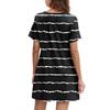 Women's Summer Casual Round Neck Pleated With Pockets Printed Short Sleeve Dresses