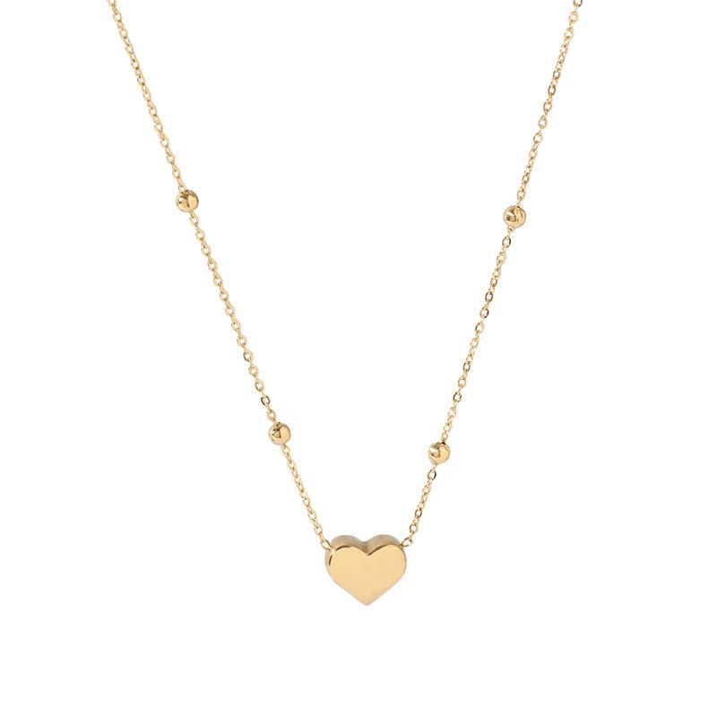 Doudou Heart Titanium Steel Necklace for Women Fashion Simple Choker Light Luxury Hypoallergenic Versatile Jewelry