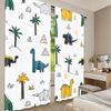 Set Of 2 Flat Printing Window Drapes Colorful Coon Dinosaurs Digital Printed Polyester Festive Wall Decor Perfect Curtain