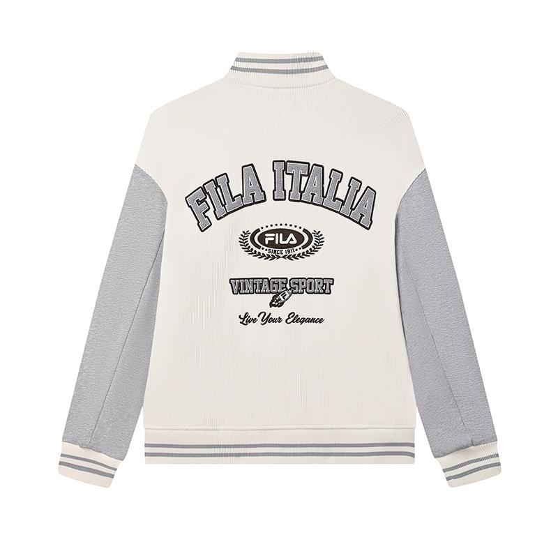 New FILA Baseball Jacket Unisex Steam White F11U439503FIV