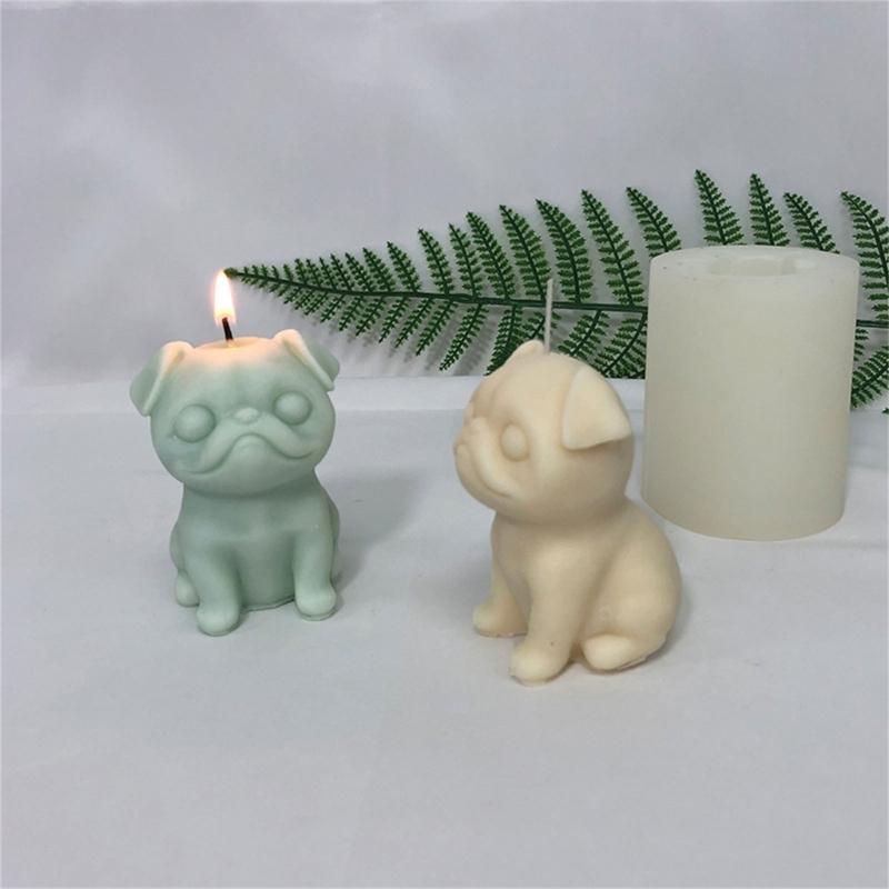 Bulldog Candle Mold for DIY Crafting Aromatherapy Candle Wax Soaps Moulds Pug Chocolate Mould