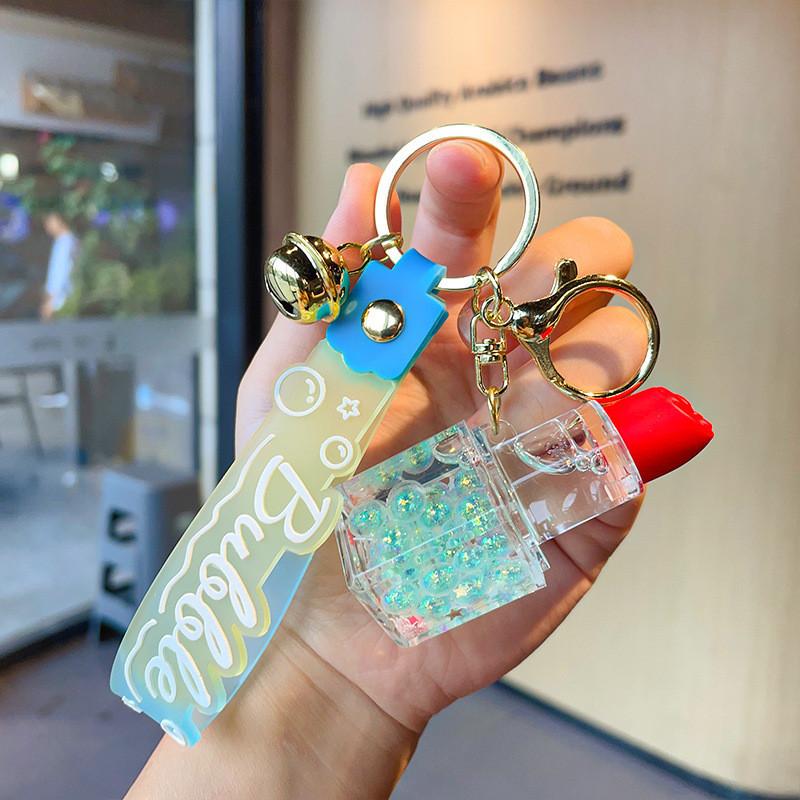 Charming Acrylic Bubble Lipstick Keychain For Girls In Blue Perfect For Gifts