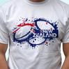 New Zealand Rugby Flag White Kids Boys T-Shirt Rugger Top Tee Football Gift All Sizes