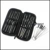 12-Piece Carburetor Screwdriver Set with Brush Cutter and Chainsaw Accessories in Black Leather Case