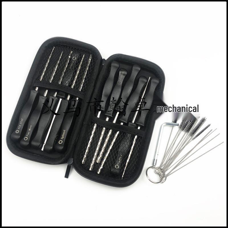 12-Piece Carburetor Screwdriver Set with Brush Cutter and Chainsaw Accessories in Black Leather Case