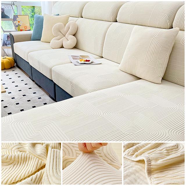 Elastic Sofa Cover Jacquard Polar Fleece Sofa Seat Cushion Cover For Living Room Pet Kids L Shape Corner Armchair Sofa Slipcover