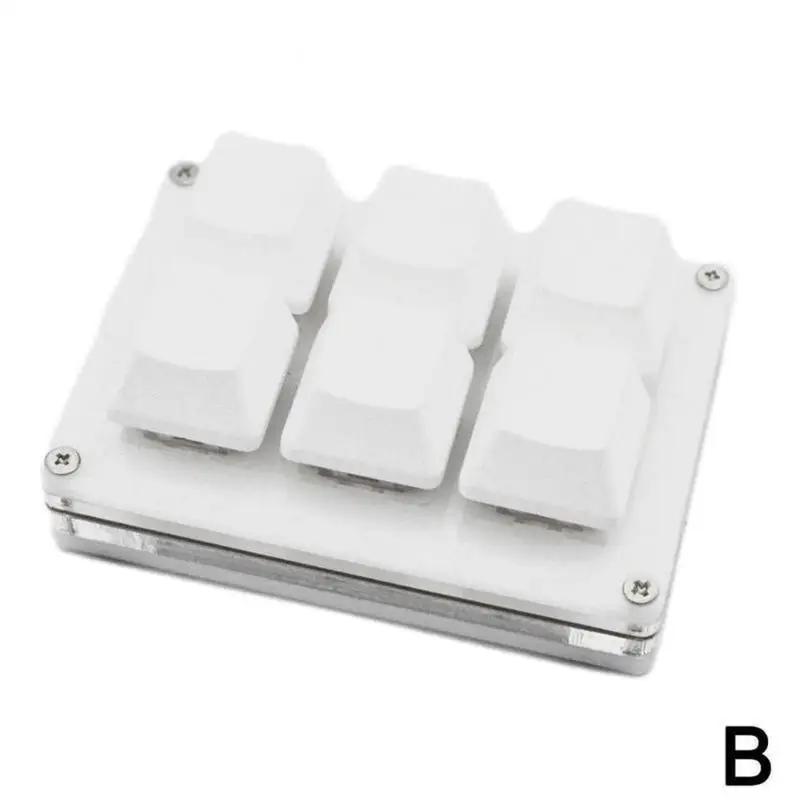 

Bluetooth USB Custom Mini Keyboard 6 Keys Programming Mechanical Keyboard Hot-swap Keypad Macro Customization Gaming Y1I4 білий