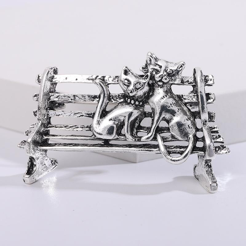 

Винтажная креативная индивидуальная брошь в виде кошки Модные аксессуары Булавки Аксессуары унисекс