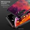 For Samsung Galaxy S23 FE Starry Sky Pattern Tempered Glass Case PC+TPU Anti-Scratch Phone Cover