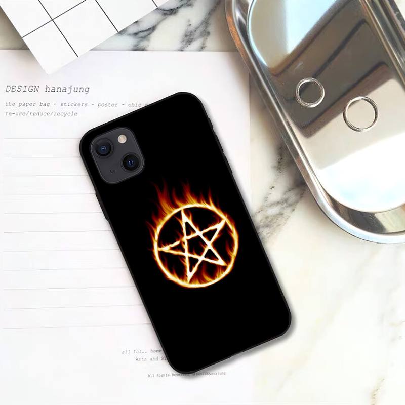 Pentagram 666 Demonic Satanic Phone Case For iPhone 11 12 Mini 13 14 15 Pro XS Max X Plus SE XR Shell