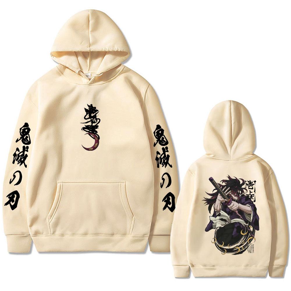 Anime Demon Slayer Kokushibo Graphic Hoodie Men Women Clothing Cartoon Fashion Oversized Pullover Men's Vintage Hoodies