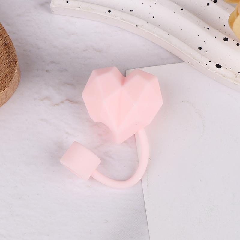 

Симпатичные ромбовидные силиконовые соломинки для чашек 10 мм многоразовые крышки-непроливайки наконечники аксессуары для чашек розовый