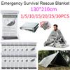 1-30Pcs Emergency Blanket Outdoor Survival First Aid Kit Windproof Insulation Lifesave PET Foil Thermal Military Rescue Blanket