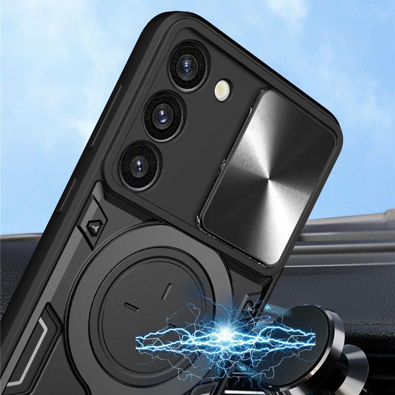 Suitable for Samsung Note20 Car Magnetic Suction Mobile Phone Case Samsung S23ultra Push Window Anti Fall Protection Case