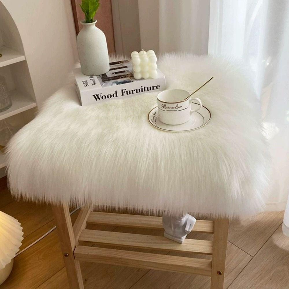 45*45cm Display Dressing Table Mat Soft Seat Cushion Pad Sofa Pillow Cushion Shaggy Fur Rugs
