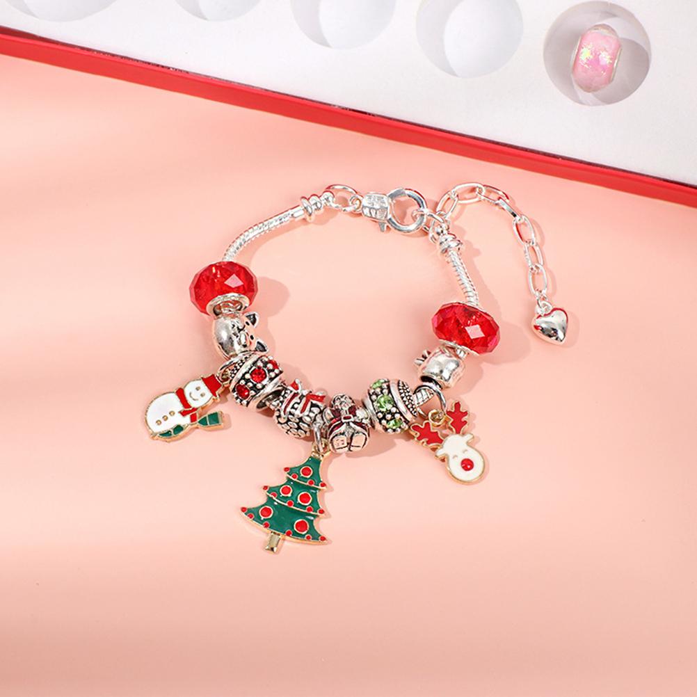 Weihnachts-Adventskalender 24 Tage Countdown Schmuckset für Mädchen Kinder Geschenk Inklusive 2 Armbänder 22 DIY