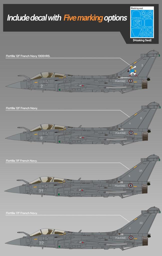 Academy French Naval Air Force Rafale M Plastic Model Kit 12368 1/48 (Airplane)