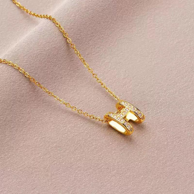 Korean Internet celebrity necklace 2026 new trendy H letter ins collarbone chain light luxury niche design neck chain women