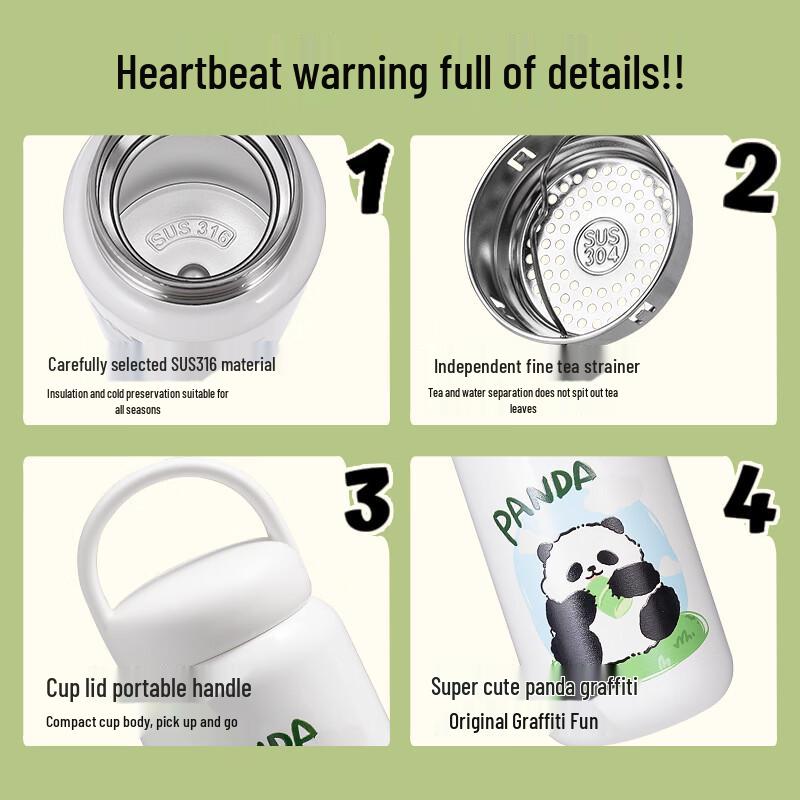 Diller Panda Tea Infuser Thermal Mug