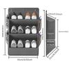 RV Shoe Organizer 3-Layer Narrow Space Organizer Vertical Narrow Space Rack For Shoe Sneaker Wardrobe Purse Towel Clothes