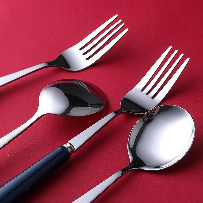 Clearance, Ceramic Handle Stainless Steel Rice Spoon, Ice Cream Spoon, Food Spoon, Small Household Spoon, Western Spoon, Steak Fork