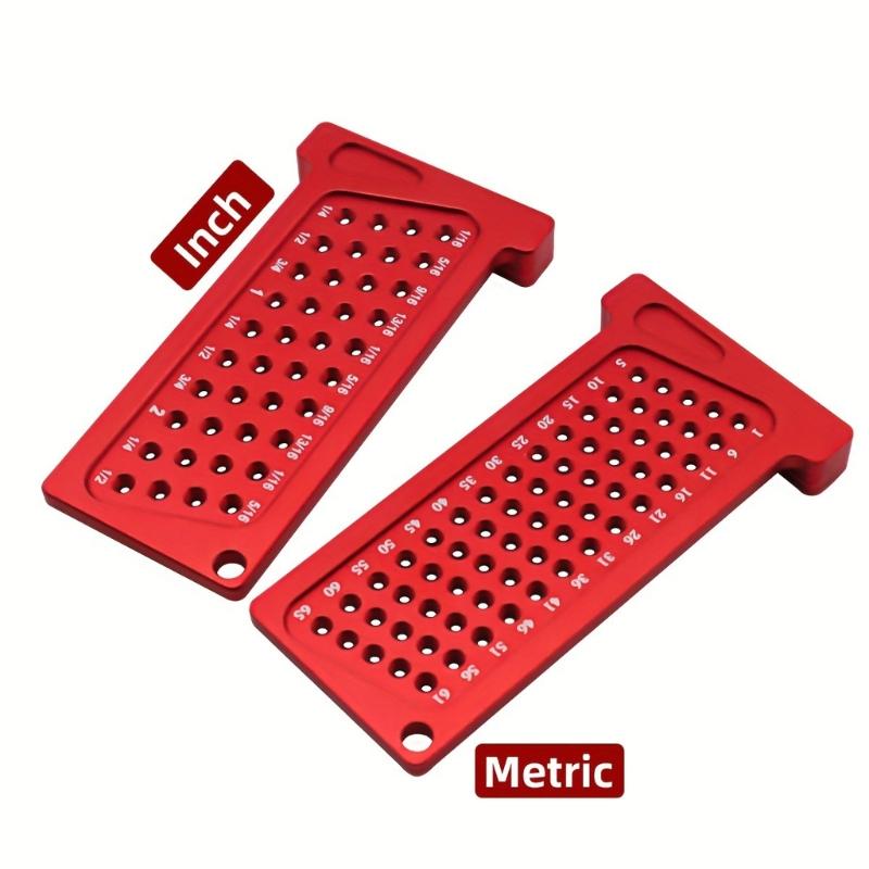 2 Pcs Woodworking Precision Hole Scribe Metal T-Ruler Pocket Ruler Measuring Tool Woodworking Scribe T65mm/T2.5in