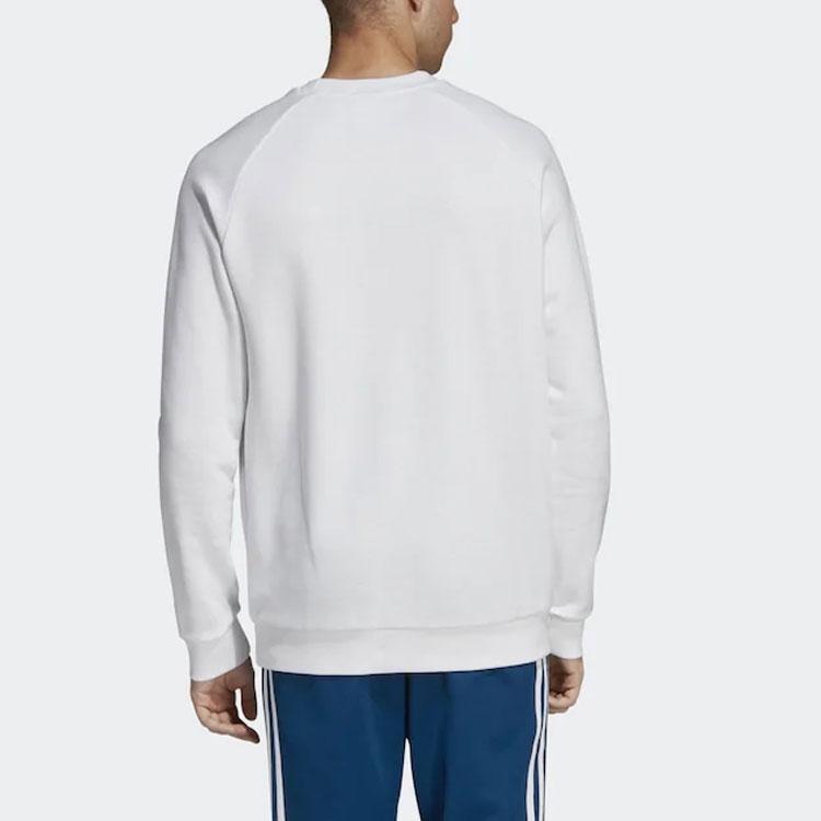 Adidas Originals Trefoil Crew Neck Sweatshirt Men Tops White DV1544