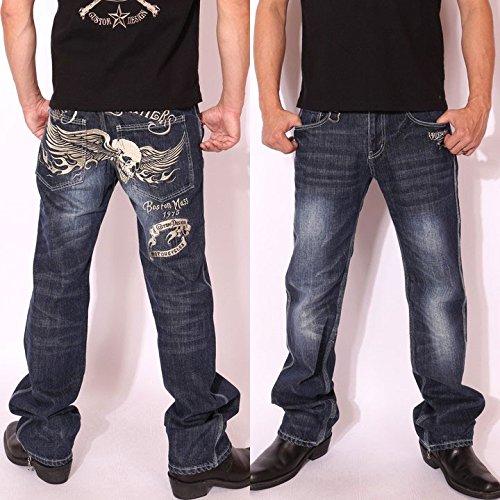 Vanson Skull Wing Distressed Denim SP-B-14 Size 34