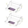 Multiple Level Clear Perfume Shelf Bathroom Vanity Organizers Sturdy Acrylic Display Structure