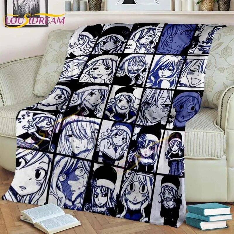 Fairy Tail Blanket Anime Blanket Natsu Blanket 3D Cartoon Covered Blanket Flannel for Bedding Children Room Decor Warm Blanket