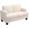 Divano a 2 posti 120 cm con cuscini dello schienale rimovibili, tessuto in ciniglia per soggiorno, camera da letto, ufficio, beige