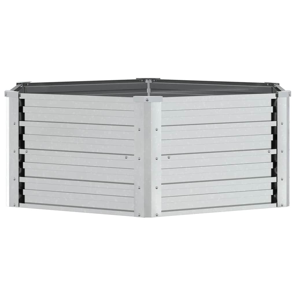 Garden Raised Bed 129 X 45 Cm Galvanized Steel Silver