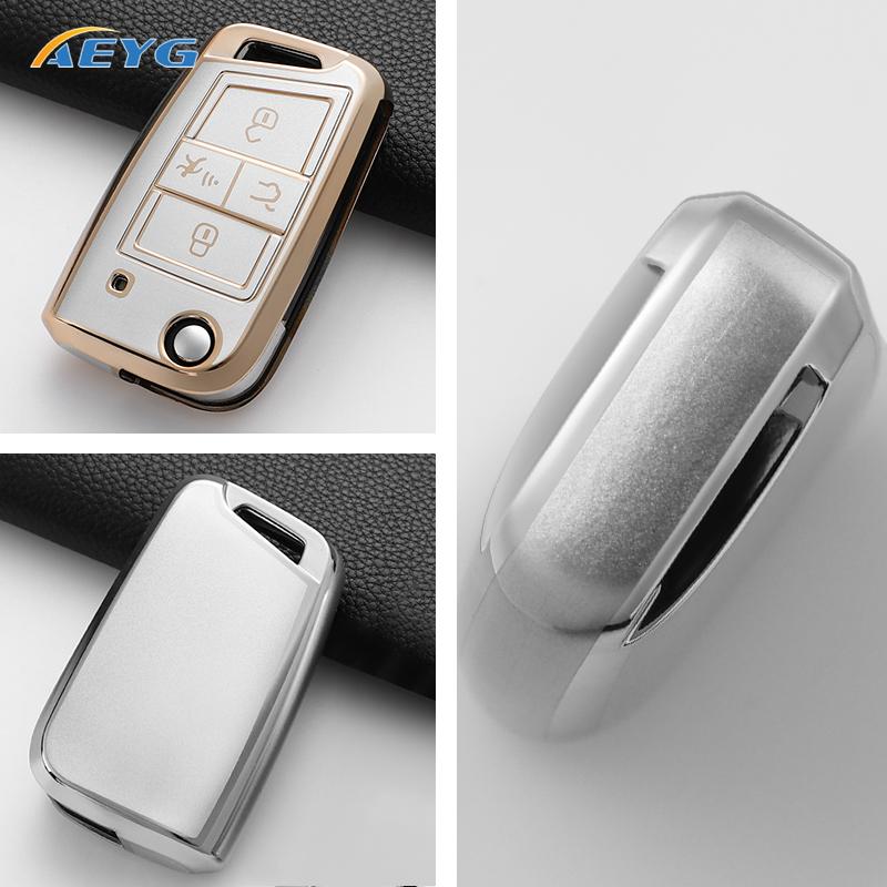 New Tpu Car Remote Key Case Cover Shell For Vw Volkswagen Golf 7 Mk7 Tiguan Mk2 For Seat Ateca Leon Fr 2 Ibiza Auto Accessories