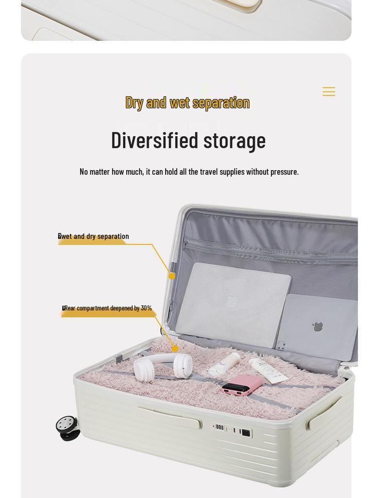 Sturdy 5-Wheel Lightweight Suitcase with Large Capacity & Combination Lock