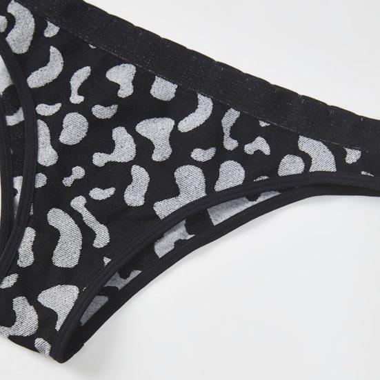 Seamless No Show Thong for Women Milk Cow Print Stretch Breathable Underwear Sexy Mid Rise T-Back Panties