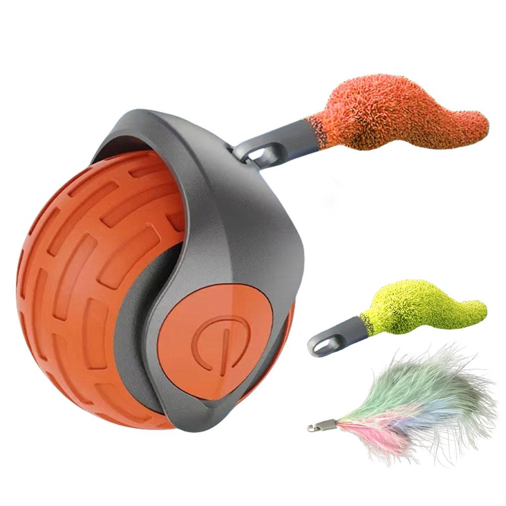 Cat Interactive Ball Toys Rechargeable Smart Pet Electric Toy 2 Modes Dog Cat Training Imitate Mouse Cat Training Teaser Cat Toy
