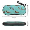 Portable Eyewear Case Dachshund Dogs And Bones Sunglasses Soft Case Glasses Box with Lanyard Zipper Eyeglass Case