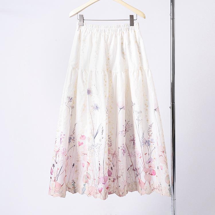 Fei Yuan Women's Ethnic Printed A-line Skirt - Autumn/Winter Artistic Fashion