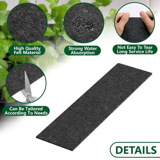 8 Pcs Seeds Starter Tray Mat 24-Cell Replacement Capillary Mats Absorbent Self Watering