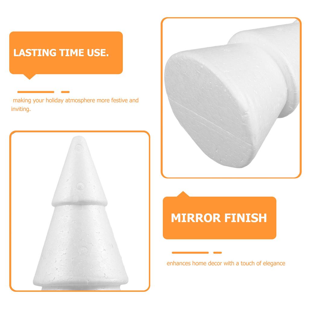 2 Pcs Craft Cone Shapes Shaped Foam Balls for Holidays DIY Christmas Tree Cones