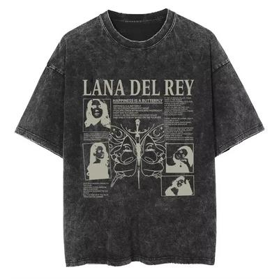 Lana Del Rey Ldr Vintage Wash Graphic Print T Shirt Retro Style Short Sleeve T-Shirt Men Women Oversized Tees Streetwear