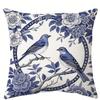 1/4 Stück Blaue und Weiße Vogel- und Blumenmuster-Kissenbezüge Sofakissenbezug Heim Schlafzimmer Zimmer Dekoration